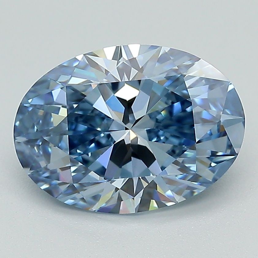 Loose Diamond - OVAL 2.56ct Fancy Deep Blue VS1: Loose Diamond - OVAL 2.56ct Fancy Deep Blue VS1 Source: This is a real non-mined Diamond that has been grown in a lab Shape: OVAL Carats: 2.56 Color: Fancy Deep Blue Certification: IGI Video: