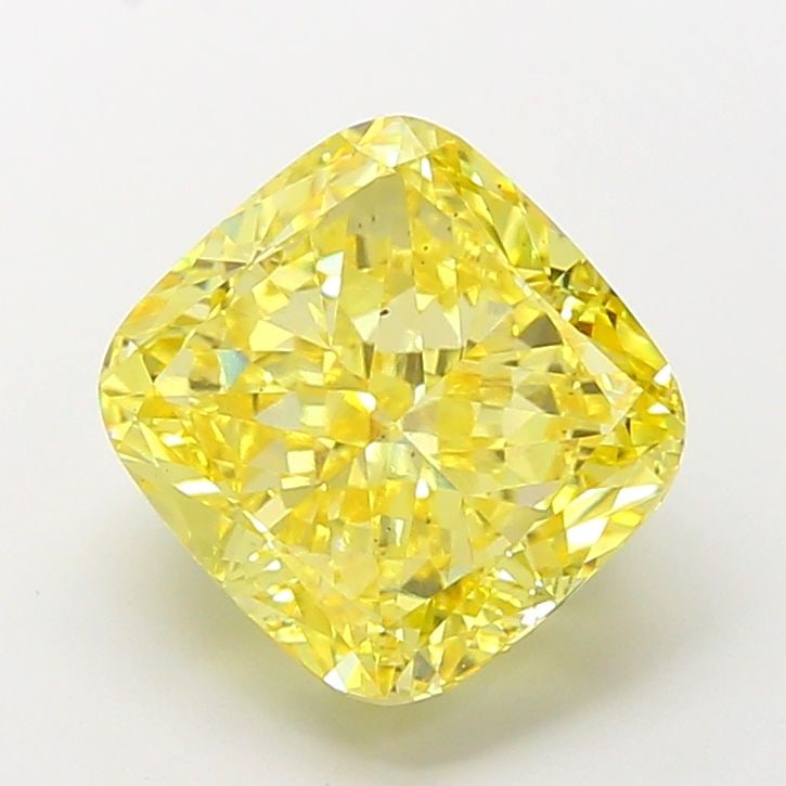 Loose Diamond - CUSHION MODIFIED 5.02ct Fancy Vivid Yellow VS2: Loose Diamond - CUSHION MODIFIED 5.02ct Fancy Vivid Yellow VS2 Source: This is a real non-mined Diamond that has been grown in a lab Shape: CUSHION MODIFIED Carats: 5.02 Color: Fancy Vivid Yellow Cert