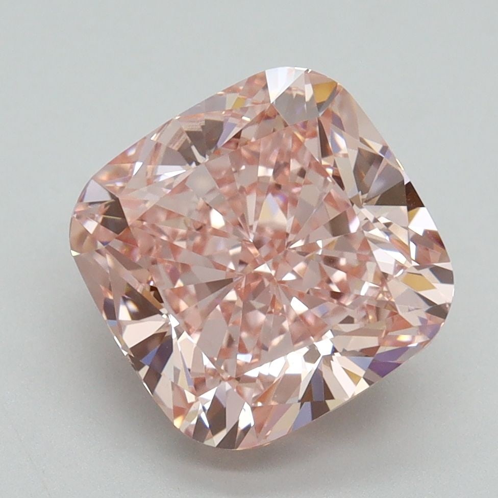 Loose Diamond - CUSHION BRILLIANT 4.06ct Fancy Vivid Pink VS1: Loose Diamond - CUSHION BRILLIANT 4.06ct Fancy Vivid Pink VS1 Source: This is a real non-mined Diamond that has been grown in a lab Shape: CUSHION BRILLIANT Carats: 4.06 Color: Fancy Vivid Pink Certif