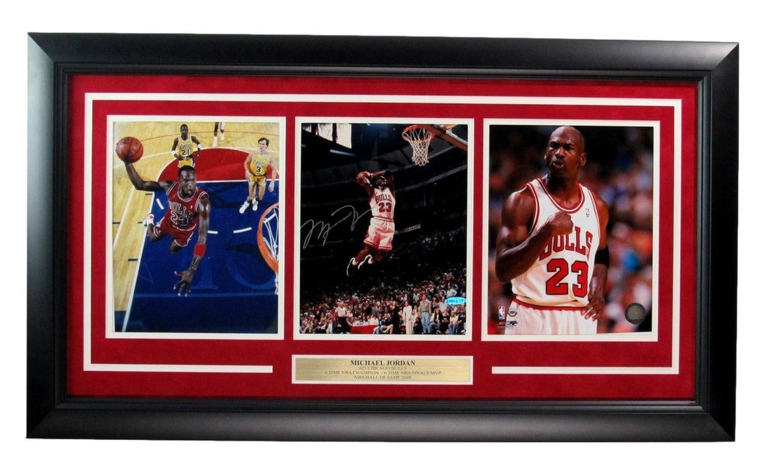Framed Michael Jordan Autographed 8x10 Photo Collage With Upper Deck Authentication (1 of 4)