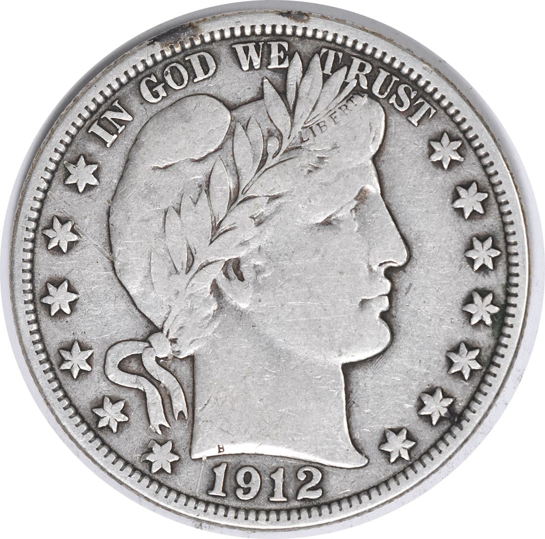 1912 Barber Half Dollar 90 Percent Silver VF Circulated Philadelphia (1 of 2)