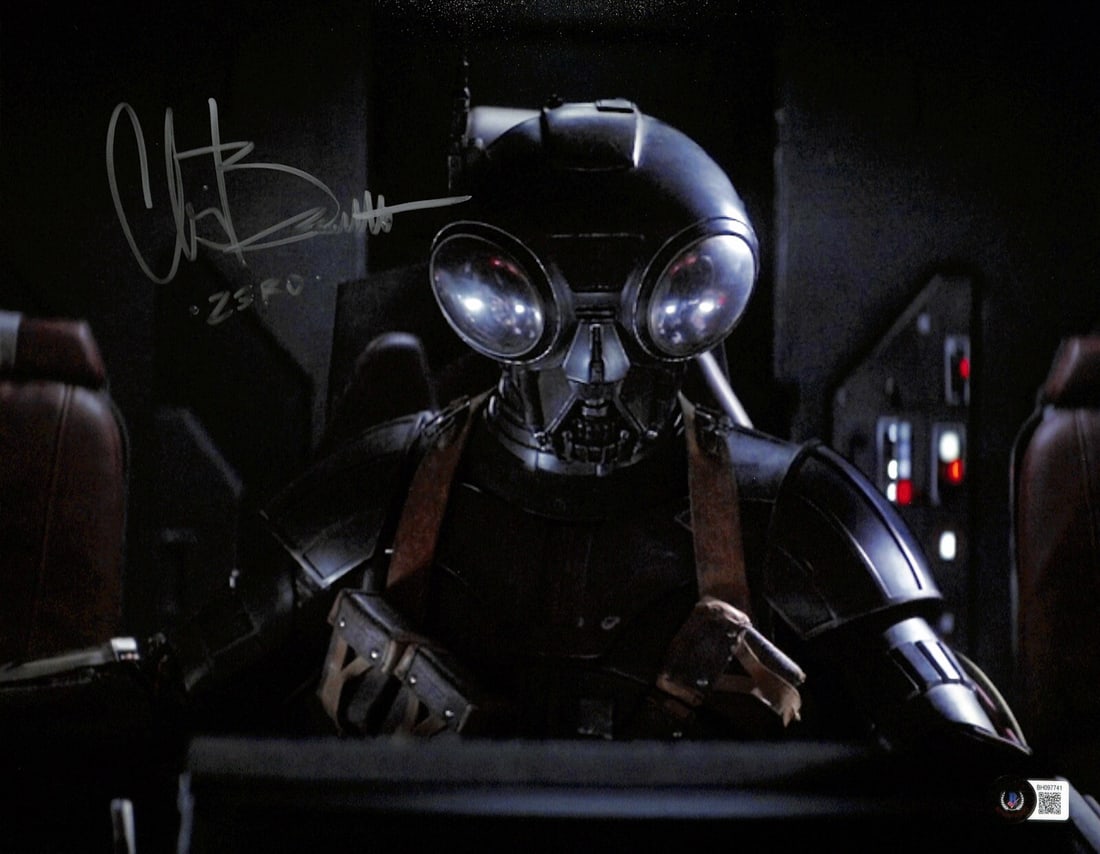 Autographed 11x14 Photo Chris Bartlett as Q9-0 Star Wars Mandalorian Beckett Certified (1 of 1)