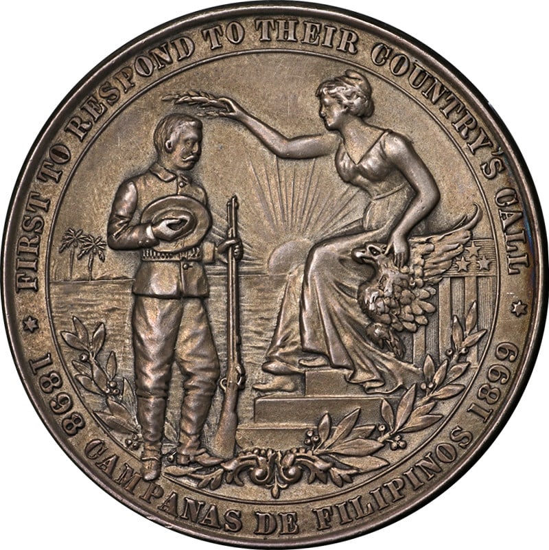 42mm 0.925 Fine Silver Medal Second Division Eighth Army Corp Montana (1 of 2)