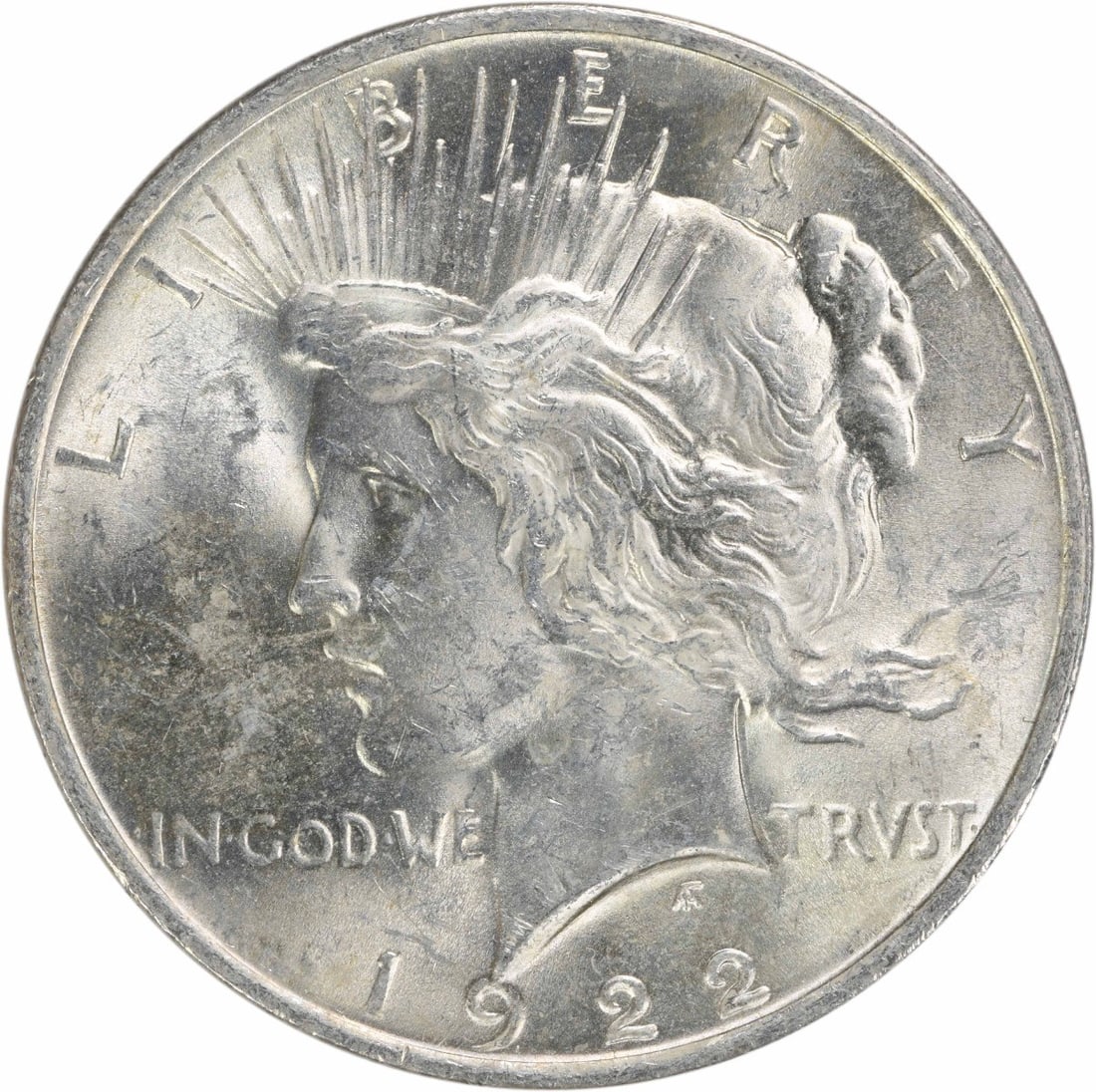 1922 Peace Silver Dollar Choice BU Uncertified Coin: 1922 Peace Silver Dollar Choice BU Uncertified Coin This 1922 Peace Silver Dollar is a stunning piece of numismatic history, showcasing the iconic Peace design. It is classified as Choice Brilliant Un