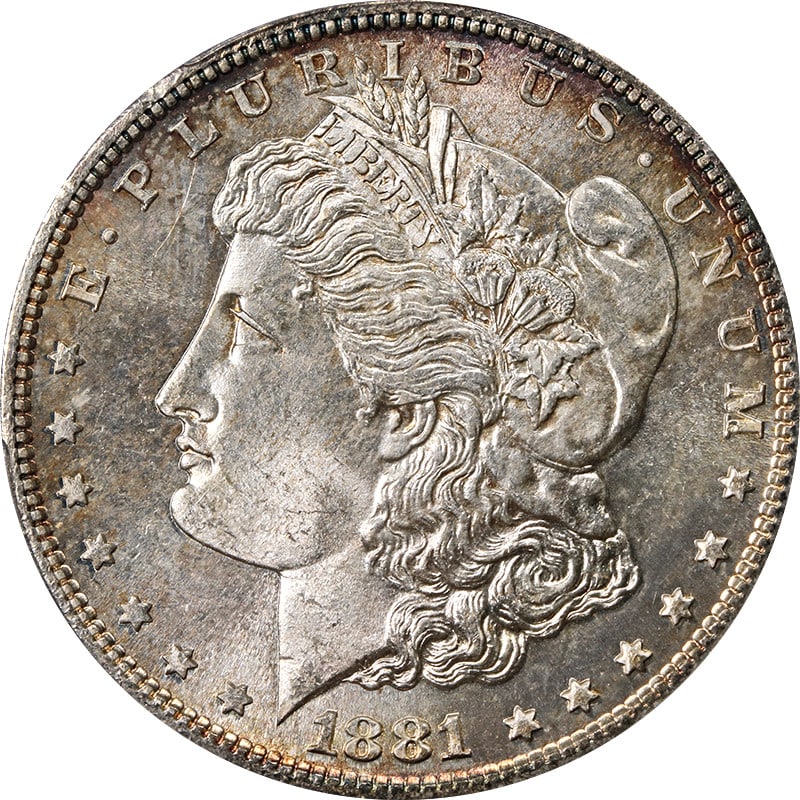 PCGS MS66 1881-S Morgan Dollar Toned Silver (1 of 4)