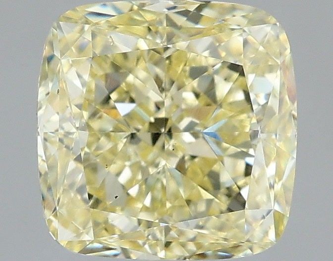 Loose Diamond - CUSHION MODIFIED 2.01ct Fancy Yellow VS1: Loose Diamond - CUSHION MODIFIED 2.01ct Fancy Yellow VS1 Source: This is a real non-mined Diamond that has been grown in a lab Shape: CUSHION MODIFIED Carats: 2.01 Color: Fancy Yellow Certification: I