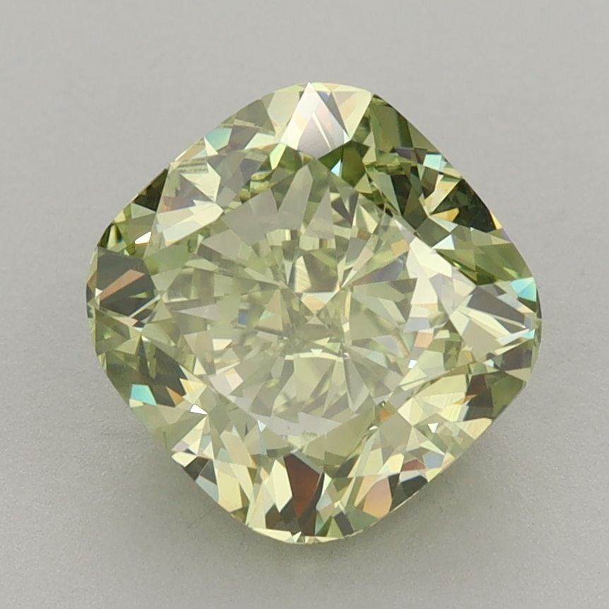Loose Diamond - CUSHION MODIFIED 3.05ct Fancy Vivid Green VVS2: Loose Diamond - CUSHION MODIFIED 3.05ct Fancy Vivid Green VVS2 Source: This is a real non-mined Diamond that has been grown in a lab Shape: CUSHION MODIFIED Carats: 3.05 Color: Fancy Vivid Green Certi