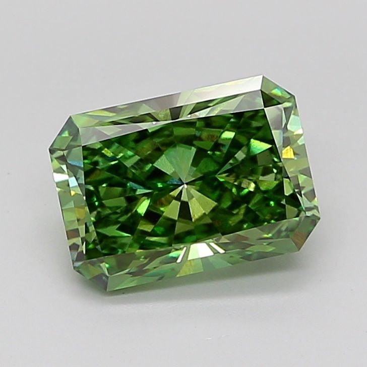 Loose Diamond - RADIANT 3.08ct Fancy Vivid Green VS1: Loose Diamond - RADIANT 3.08ct Fancy Vivid Green VS1 Source: This is a real non-mined Diamond that has been grown in a lab Shape: RADIANT Carats: 3.08 Color: Fancy Vivid Green Certification: IGI Video