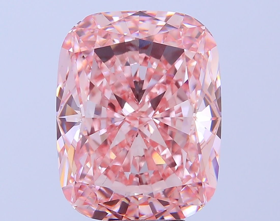 Loose Diamond - CUSHION MODIFIED 12.1ct Fancy Vivid Pink VS1: Loose Diamond - CUSHION MODIFIED 12.1ct Fancy Vivid Pink VS1 Source: This is a real non-mined Diamond that has been grown in a lab Shape: CUSHION MODIFIED Carats: 12.1 Color: Fancy Vivid Pink Certific