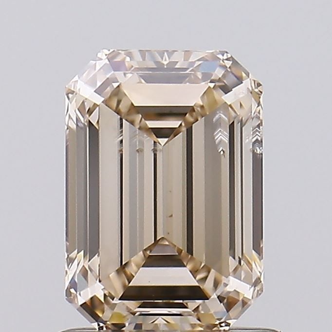 Loose Diamond - EMERALD 0.91ct Fancy Light Brown SI1: Loose Diamond - EMERALD 0.91ct Fancy Light Brown SI1 Source: This is a real non-mined Diamond that has been grown in a lab Shape: EMERALD Carats: 0.91 Color: Fancy Light Brown Certification: NONE Vide