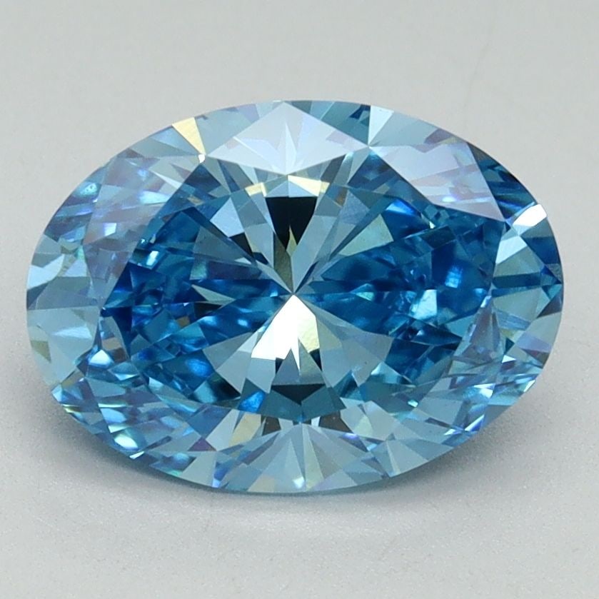 Loose Diamond - OVAL 2.17ct Fancy Vivid Blue VVS2: Loose Diamond - OVAL 2.17ct Fancy Vivid Blue VVS2 Source: This is a real non-mined Diamond that has been grown in a lab Shape: OVAL Carats: 2.17 Color: Fancy Vivid Blue Certification: IGI Video: