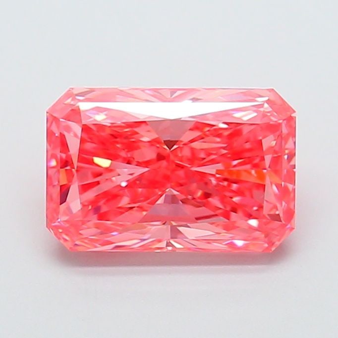 Loose Diamond - RADIANT 2.77ct Fancy Vivid Pink VVS2: Loose Diamond - RADIANT 2.77ct Fancy Vivid Pink VVS2 Source: This is a real non-mined Diamond that has been grown in a lab Shape: RADIANT Carats: 2.77 Color: Fancy Vivid Pink Certification: IGI Video: