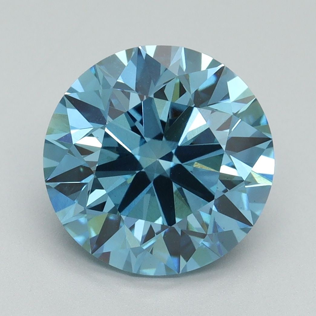 Ideal Loose Diamond - ROUND 4.07ct Fancy Vivid Blue VS1: Ideal Loose Diamond - ROUND 4.07ct Fancy Vivid Blue VS1 Source: This is a real non-mined Diamond that has been grown in a lab Shape: ROUND Carats: 4.07 Color: Fancy Vivid Blue Certification: IGI