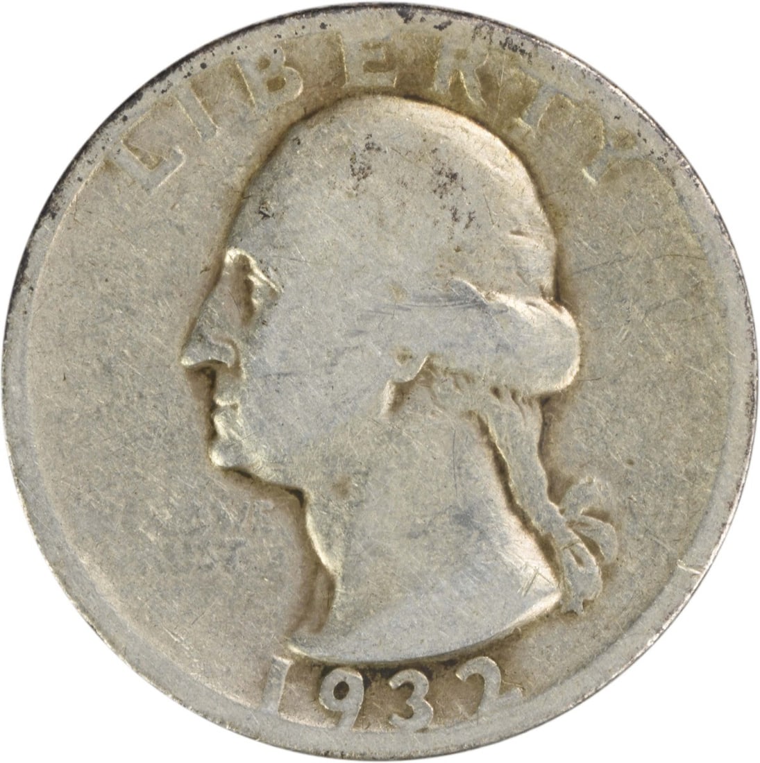 Washington 1932 Denver Mint Silver Quarter Uncertified Good Grade: Washington 1932 Denver Mint Silver Quarter Uncertified Good Grade This 1932-D Washington Quarter is a circulated coin from the United States, minted in Denver. Composed of 90% silver and 10% copper, t