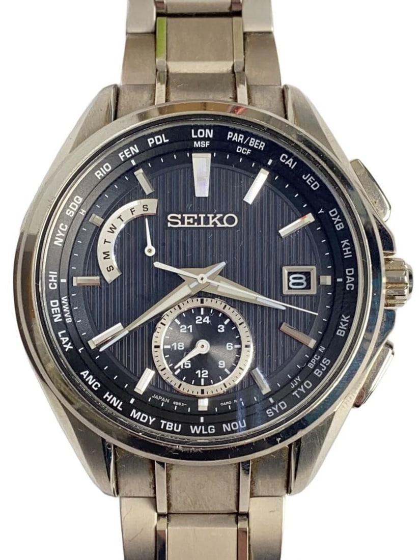 Seiko Brightz Solar Stainless Steel Men's Wristwatch 8B63-0AV0: Seiko Brightz Solar Stainless Steel Men's Wristwatch 8B63-0AV0 This SEIKO BRIGHTZ Solar 8B63-0AV0 men's wristwatch features a stainless steel construction in a classic silver color. Sourced from Japan