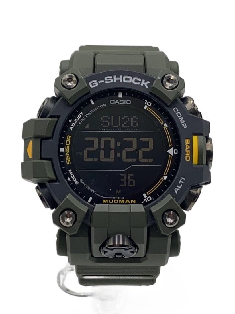 Casio Mudman Tough Solar Black Rubber Wristwatch: Casio Mudman Tough Solar Black Rubber Wristwatch This CASIO G-SHOCK MUDMAN Tough Solar GW-9500 men's wristwatch features a durable black rubber case and band. Designed for reliability, it is powered b