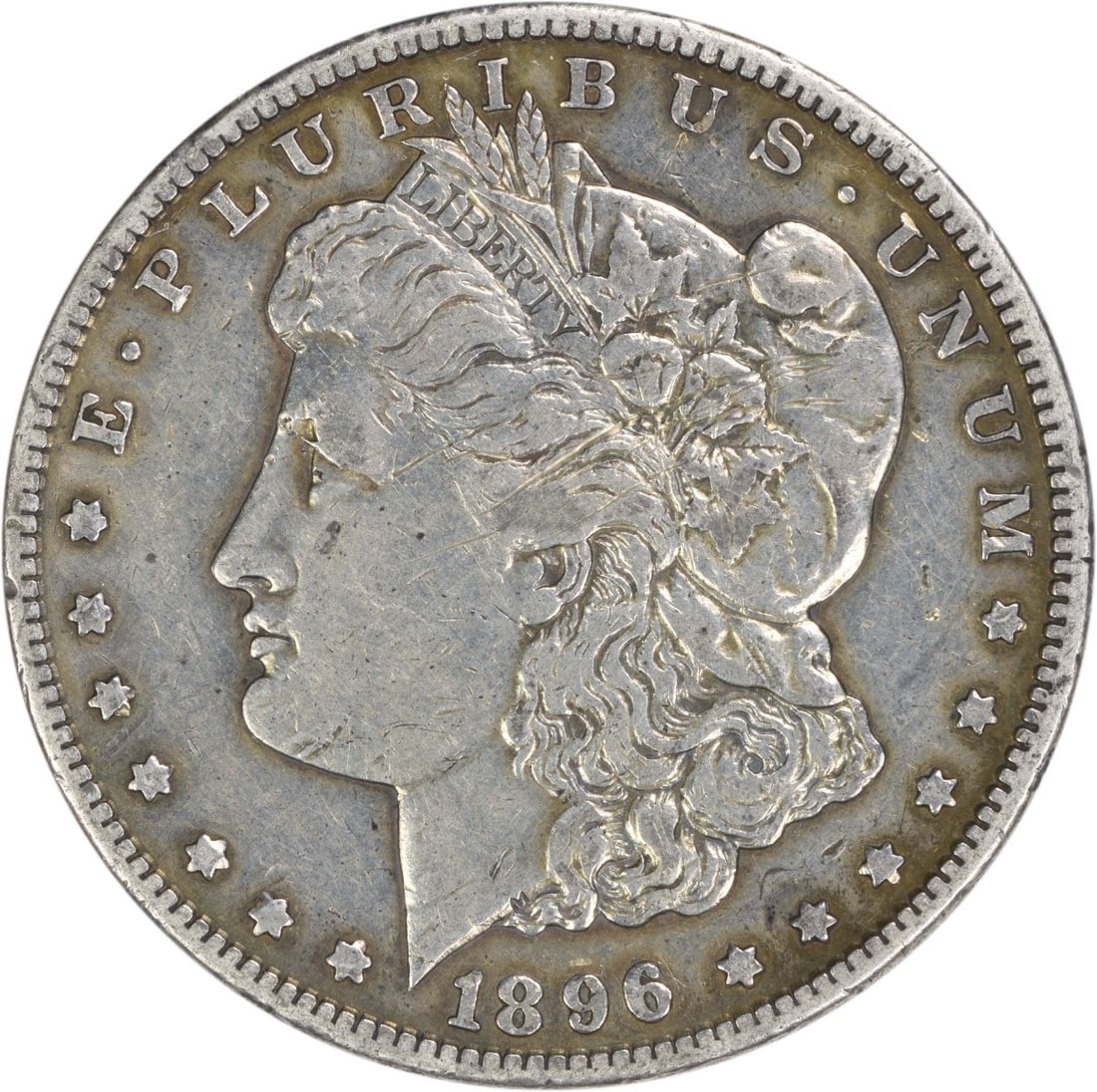 1896 San Francisco Morgan Dollar Extra Fine Uncertified 90 Percent Silver Coin: 1896 San Francisco Morgan Dollar Extra Fine Uncertified 90 Percent Silver Coin This is an 1896-S Morgan Silver Dollar from the United States, featuring a composition of 90% silver and 10% copper. Mint