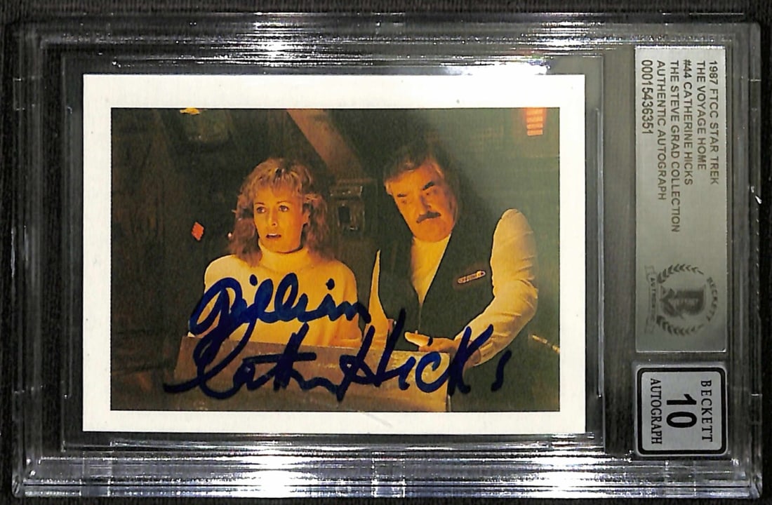 Catherine Hicks Signed Star Trek III #44 Trading Card Beckett 10: Catherine Hicks Signed Star Trek III #44 Trading Card Beckett 10 This is an autographed non-sport trading card from the 1984 FTCC Star Trek III: The Search for Spock, featuring the signature of Cather