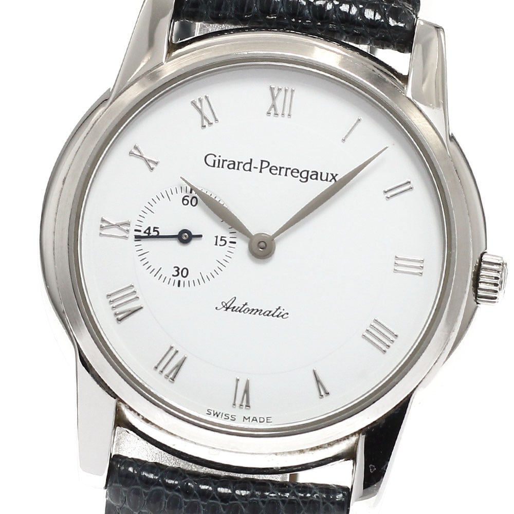 Girard Perregaux Flat Watch 9050 Automatic Mens Wristwatch: Girard Perregaux Flat Watch 9050 Automatic Mens Wristwatch This Girard Perregaux 9050 Flat Watch is a men's wristwatch featuring a stainless steel case and a white dial. The watch is equipped with an 