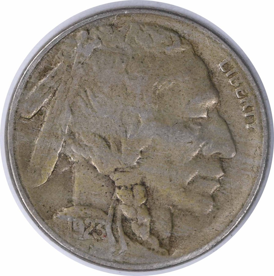 1923-S Buffalo 5C Nickel VF Uncertified: 1923-S Buffalo 5C Nickel VF Uncertified This is a 1923-S Buffalo Nickel from the United States. The coin is circulated and graded as Very Fine (VF). It is composed of nickel and features the classic B