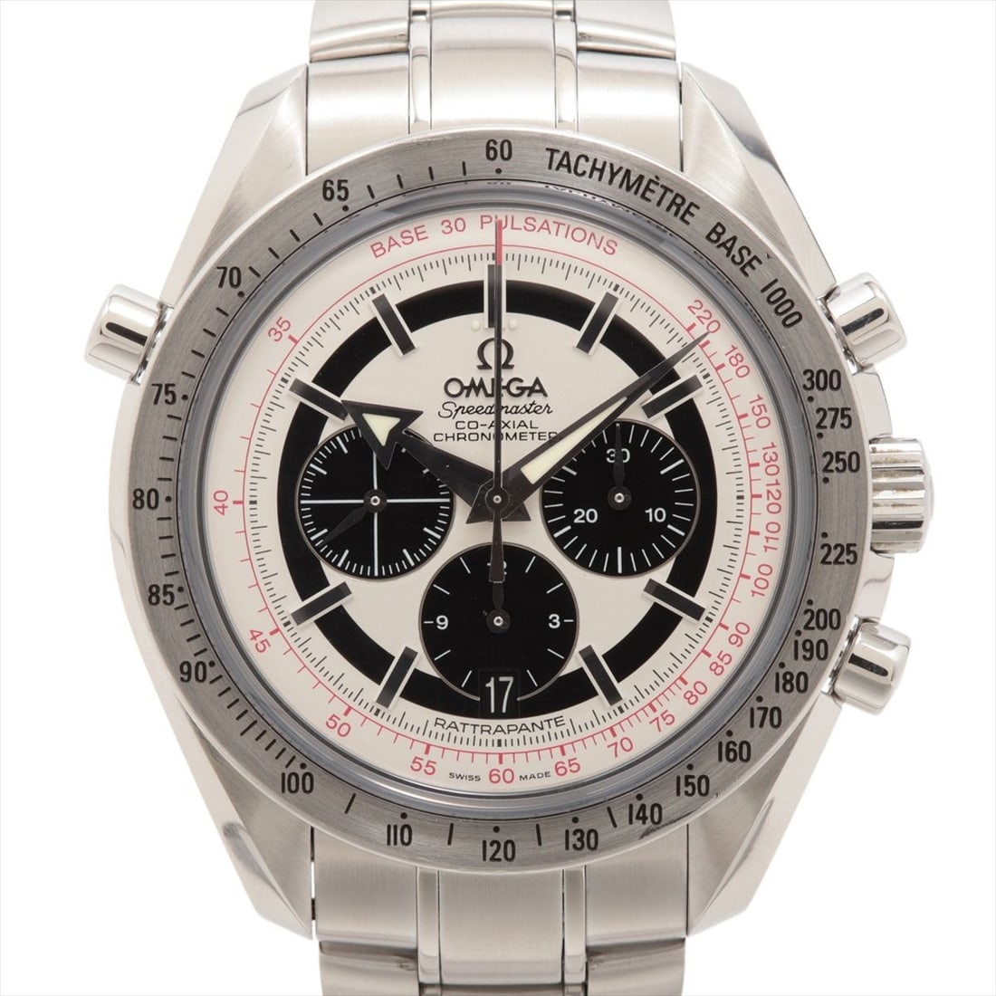 OMEGA Men's Broad Arrow Rattrapante Co Axial Watch 3582.31: OMEGA Men's Broad Arrow Rattrapante Co Axial Watch 3582.31 This is an OMEGA Speedmaster Broad Arrow Rattrapante Co-Axial wristwatch designed for men. The watch is Swiss-made and offered in pre-owned c