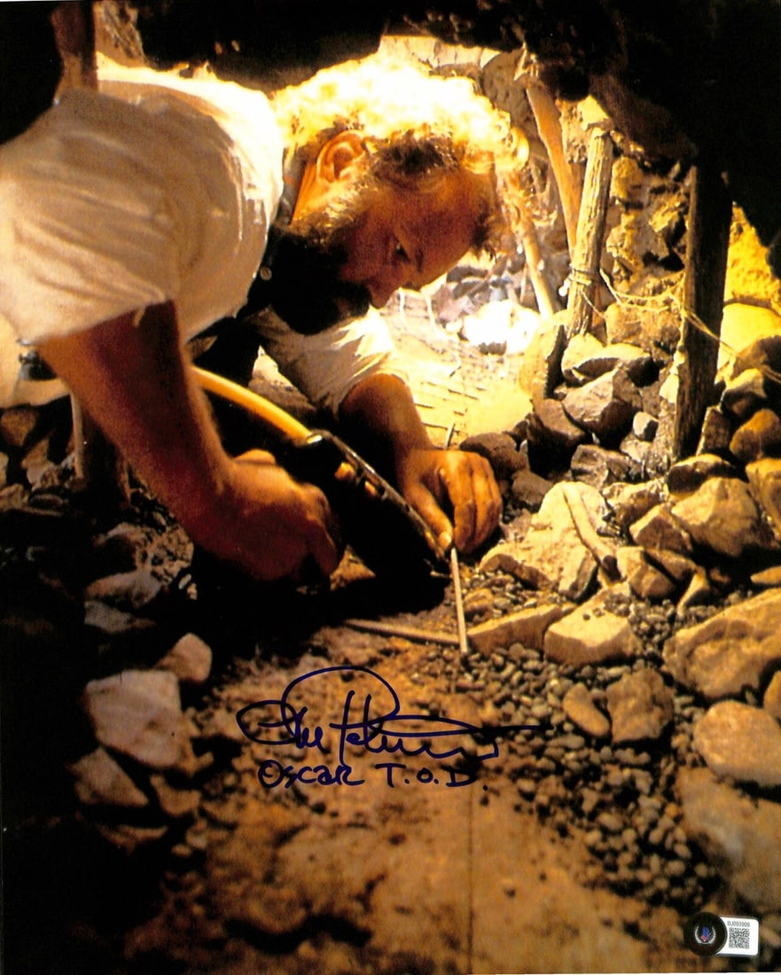 Lorne Peterson Signed 11x14 Indiana Jones Photo with Inscription Beckett Certified: Lorne Peterson Signed 11x14 Indiana Jones Photo with Inscription Beckett Certified This impressive 11x14 color photograph features a signed autograph by Lorne Peterson, renowned ILM model maker from I