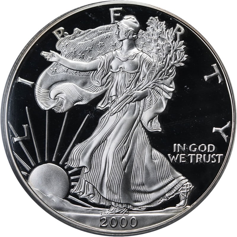 ICG PR70 2000-P Silver Eagle Dollar Deep Cameo Proof Coin (1 of 4)