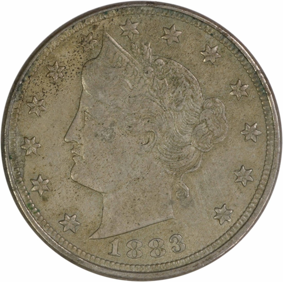 1883 Liberty Head Nickel With Cents Philadelphia EF Uncertified: 1883 Liberty Head Nickel With Cents Philadelphia EF Uncertified This is an 1883 Liberty Nickel "With Cents" from the Philadelphia Mint. Designed by Charles E. Barber, this circulated coin is graded EF