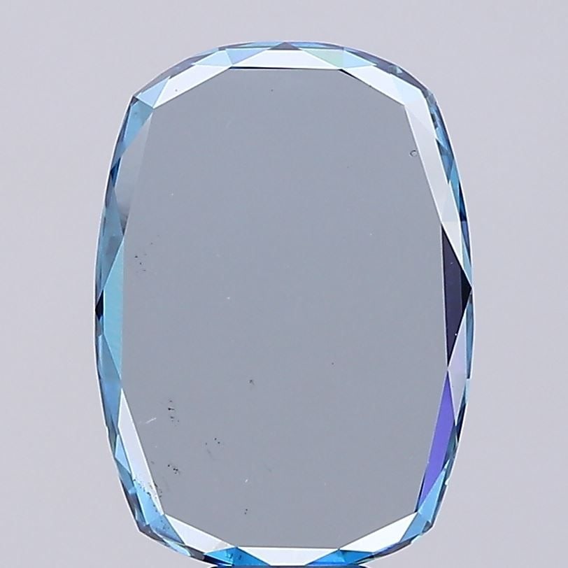 Loose Diamond - CUSHION 5.4ct Fancy Intense Blue VS2: Loose Diamond - CUSHION 5.4ct Fancy Intense Blue VS2 Source: This is a real non-mined Diamond that has been grown in a lab Shape: CUSHION Carats: 5.4 Color: Fancy Intense Blue Certification: IGI Video