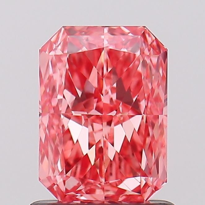 Loose Diamond - RADIANT 1.01ct Fancy Vivid Pink VS1: Loose Diamond - RADIANT 1.01ct Fancy Vivid Pink VS1 Source: This is a real non-mined Diamond that has been grown in a lab Shape: RADIANT Carats: 1.01 Color: Fancy Vivid Pink Certification: IGI Video: