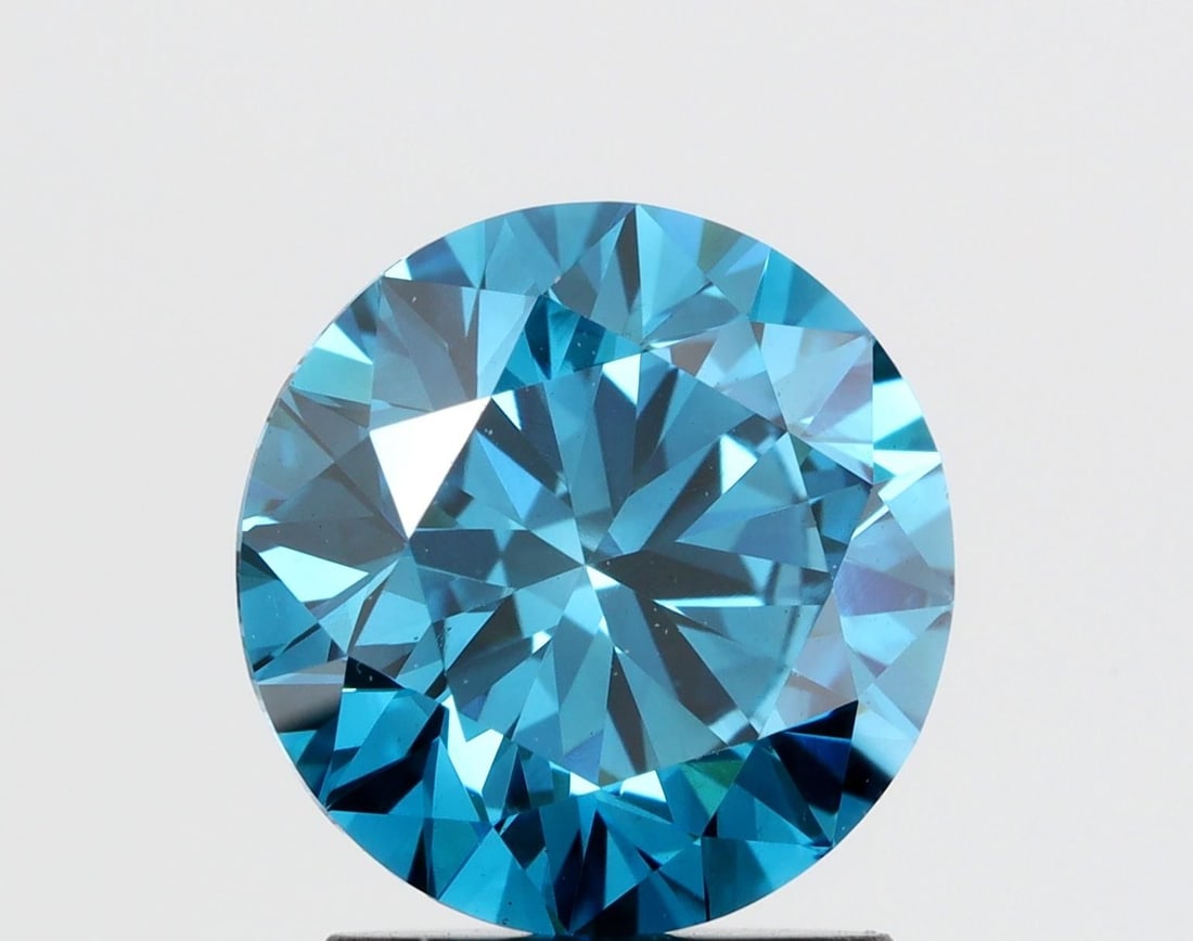 Loose Diamond - ROUND 1.73ct Fancy Blue VS1: Loose Diamond - ROUND 1.73ct Fancy Blue VS1 Source: This is a real non-mined Diamond that has been grown in a lab Shape: ROUND Carats: 1.73 Color: Fancy Blue Certification: NONE Video: