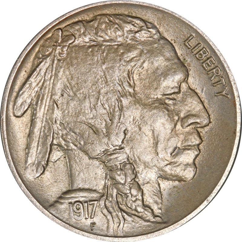 1917-P Buffalo Nickel Circulated Coin Uncertified Nickel: 1917-P Buffalo Nickel Circulated Coin Uncertified Nickel This 1917-P Buffalo Nickel showcases a classic design representative of early 20th-century American coinage. It has been classified as circulat