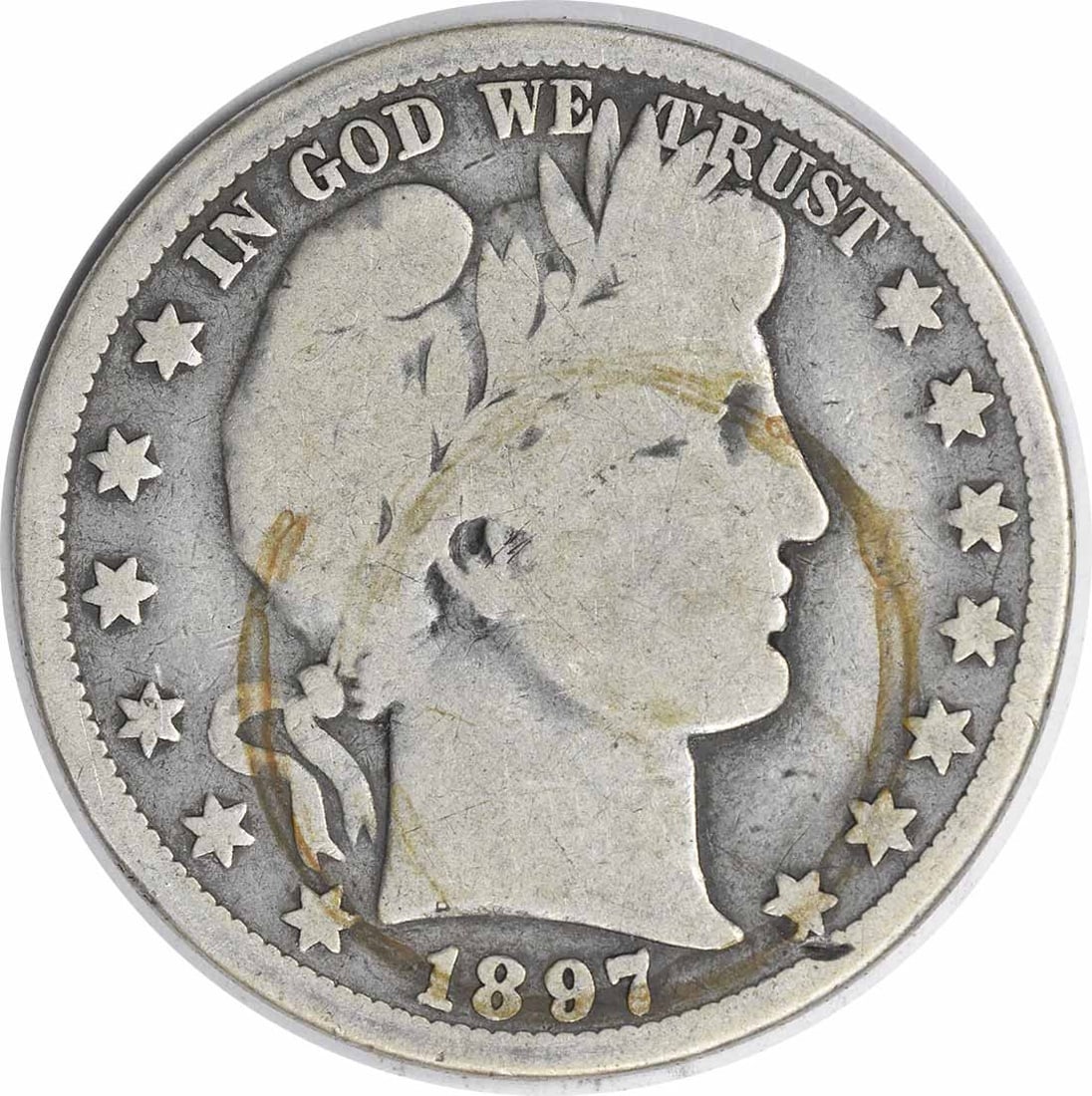 1897-O Barber Silver Half Dollar 50C Uncertified Vintage Coin (1 of 2)