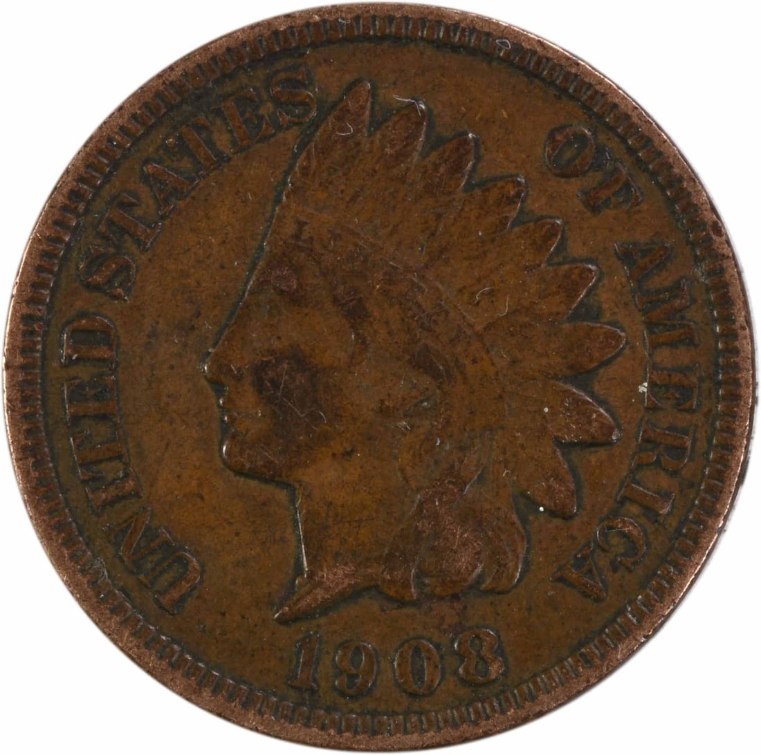 1908 San Francisco Indian Head Cent VF Condition Uncertified Small Copper Coin (1 of 2)