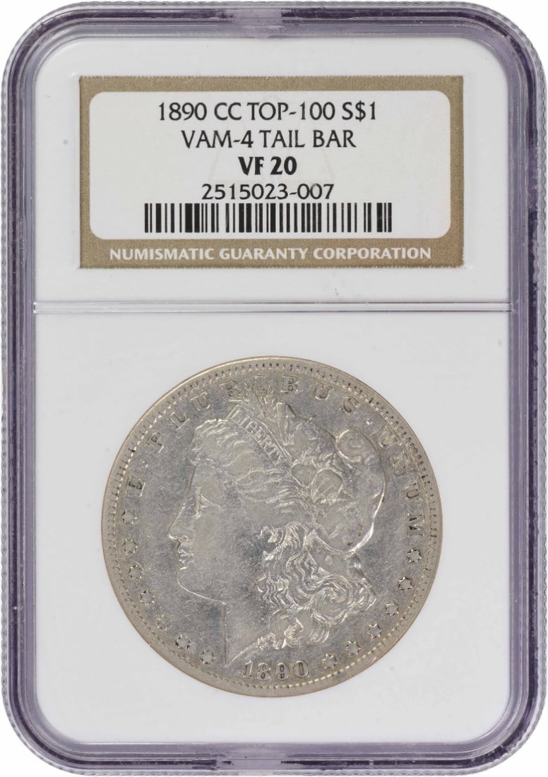 VF20 NGC Certified 1890 Carson City Morgan Dollar VAM 4 Tail Bar Variety (1 of 2)