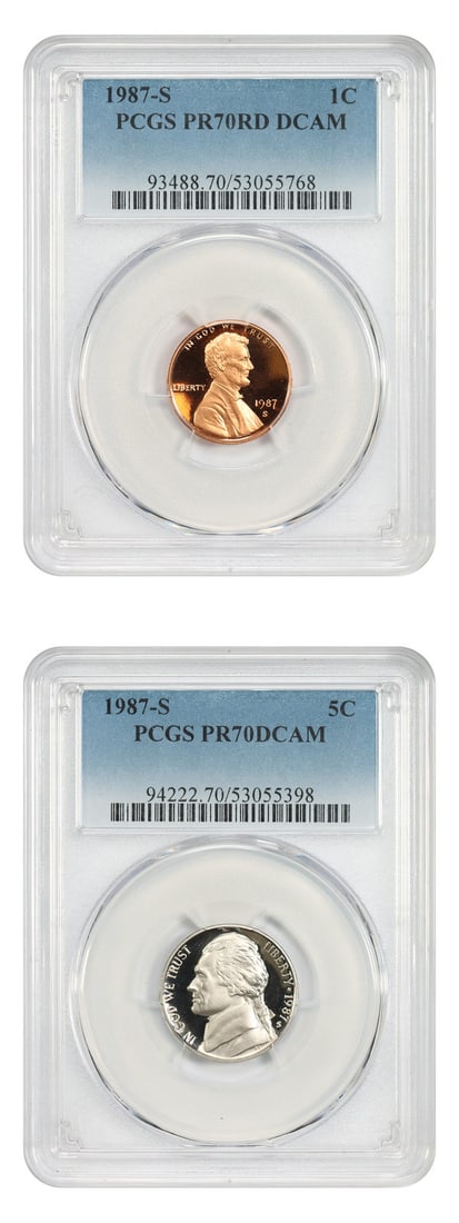 PCGS PR70DCAM 1987-S Lincoln Cents 2 Coins (1 of 2)