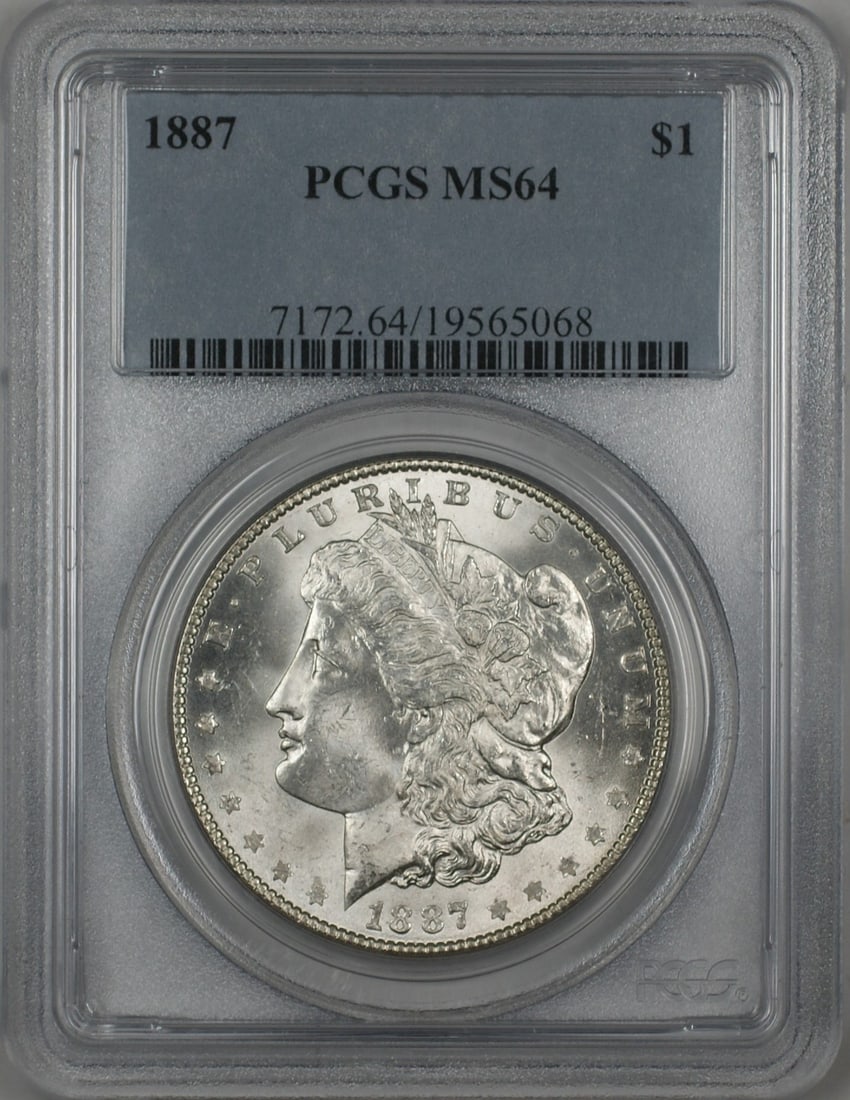 PCGS MS64 1887 Morgan Silver Dollar VAM 11 Philadelphia: PCGS MS64 1887 Morgan Silver Dollar VAM 11 Philadelphia This 1887 Morgan Silver Dollar features the VAM 11 variety and has been graded MS-64 by PCGS. The coin is lightly toned, uncirculated, and origi