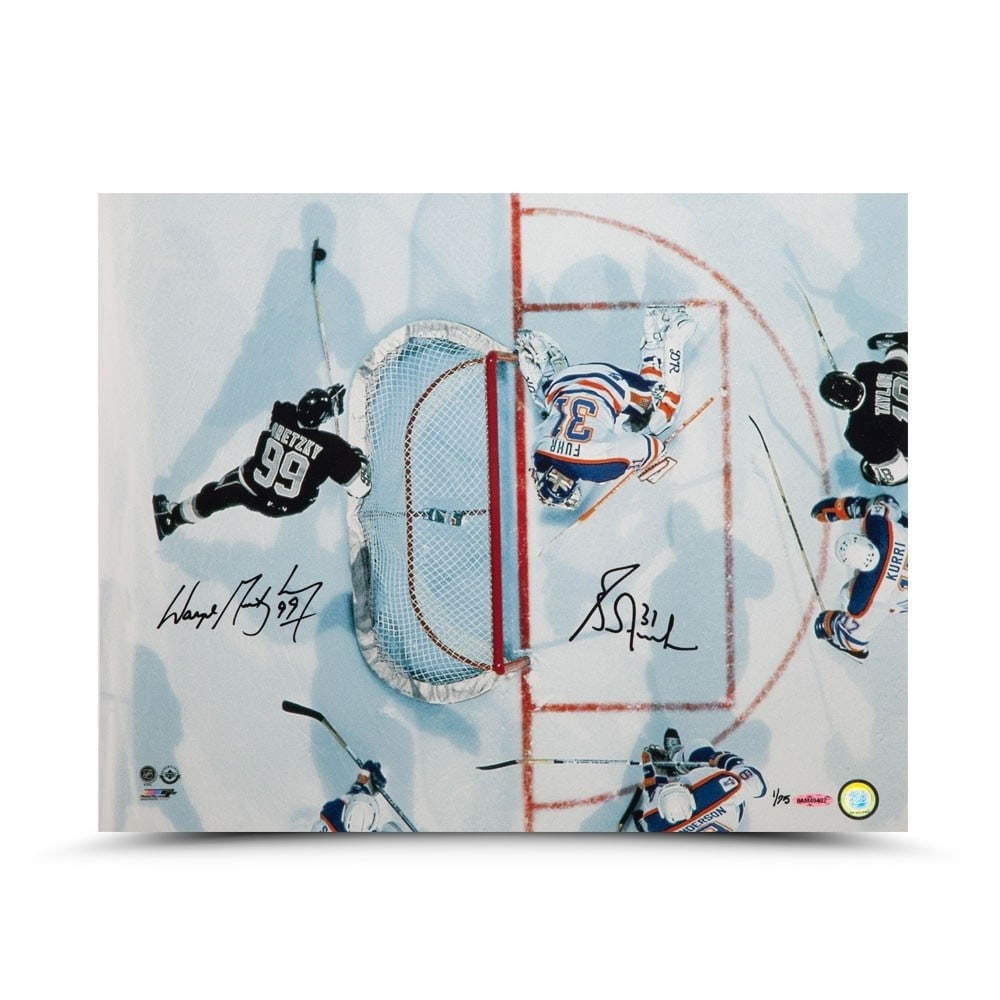 Wayne Gretzky Grant Fuhr Autographed 16x20 Photo Limited Edition 75 Upper Deck: Wayne Gretzky Grant Fuhr Autographed 16x20 Photo Limited Edition 75 Upper Deck Capture a legendary moment in hockey history with this stunning 16X20 photo featuring Wayne Gretzky and Grant Fuhr, both 