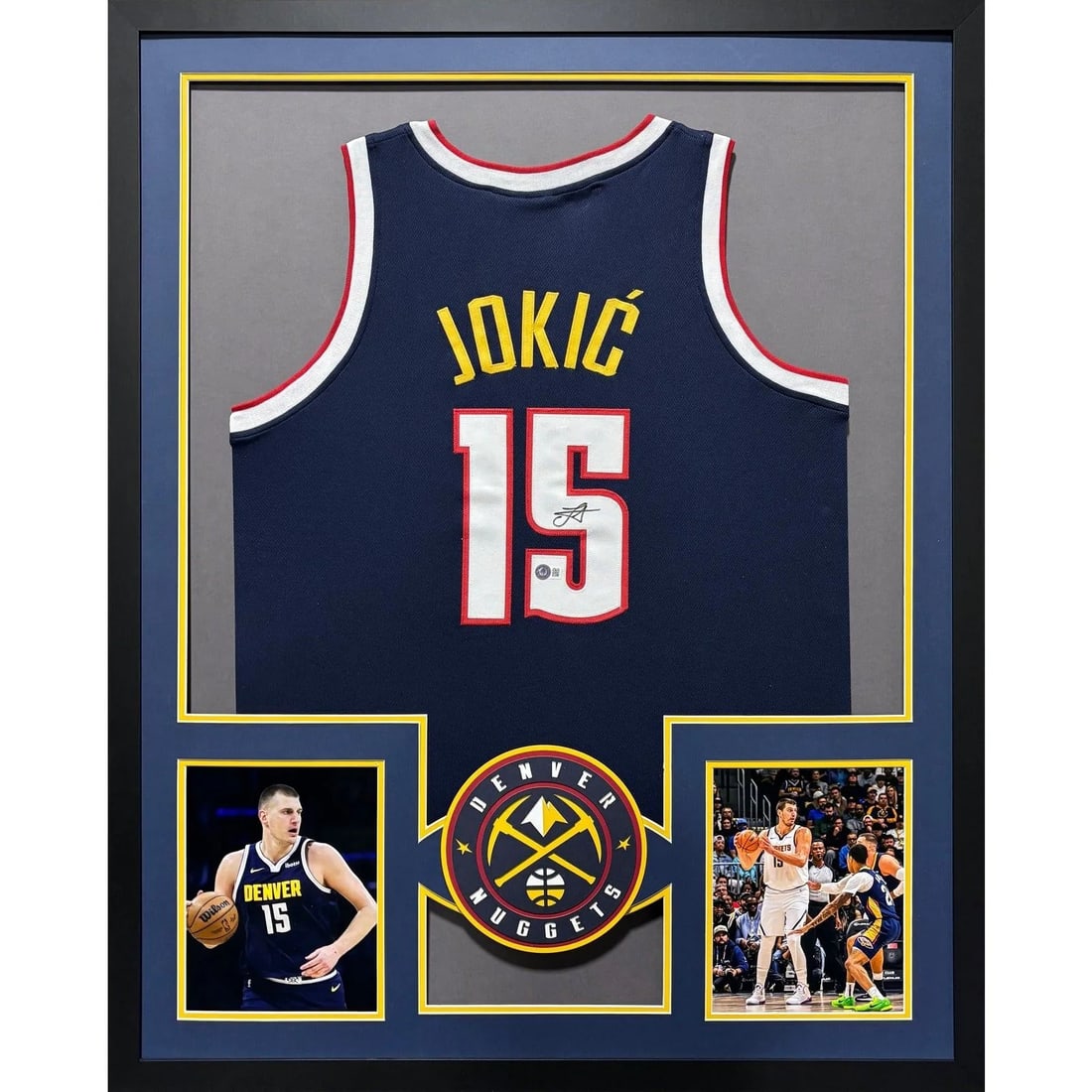 Nikola Jokic Autographed Framed Jersey with Beckett COA Denver Nuggets: Nikola Jokic Autographed Framed Jersey with Beckett COA Denver Nuggets Celebrate the achievements of Nikola Jokic with this stunning autographed framed jersey. Authenticated by Beckett, a trusted name