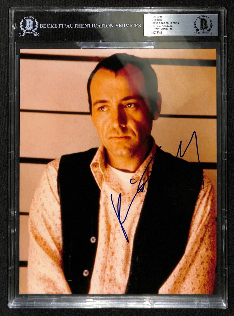 Kevin Spacey Signed 8x10 Photo The Usual Suspects BAS 10: Kevin Spacey Signed 8x10 Photo The Usual Suspects BAS 10 This is an original autographed 8x10 color photograph of Kevin Spacey, known for his role as Roger "Verbal" Kint, also known as Keyser Soze, in