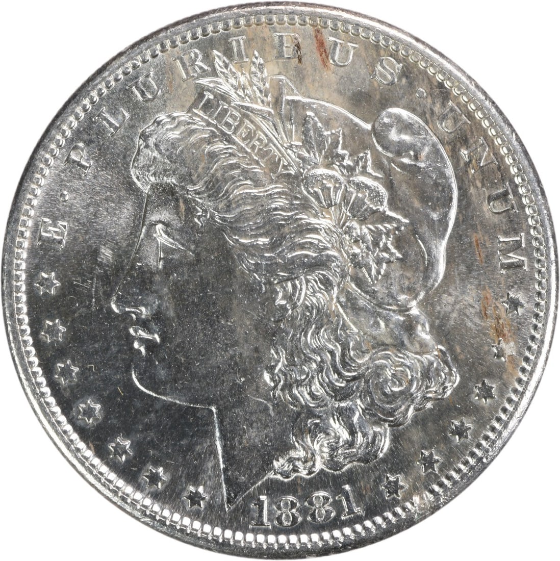 Choice BU 1881 San Francisco Morgan Silver Dollar Uncertified: Choice BU 1881 San Francisco Morgan Silver Dollar Uncertified This is an 1881-S Morgan Silver Dollar from the United States, featuring a Choice Brilliant Uncirculated (BU) grade. The coin is uncertifi