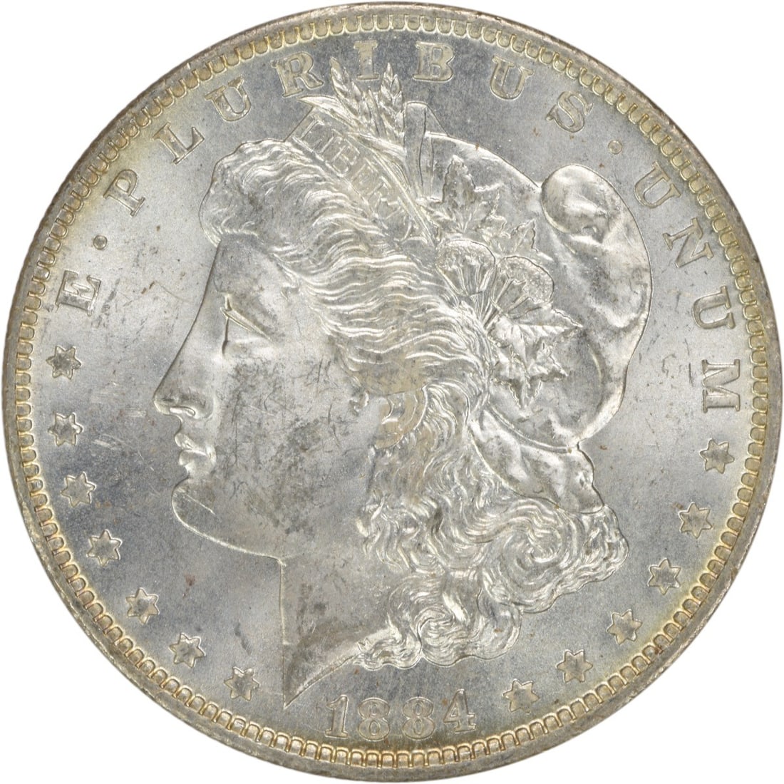 Uncirculated 1884 O Silver Morgan Dollar Brilliant Uncertified US Coin: Uncirculated 1884 O Silver Morgan Dollar Brilliant Uncertified US Coin This is an 1884-O Morgan Silver Dollar from the United States, featuring a brilliant uncirculated (BU) grade. The coin is compose
