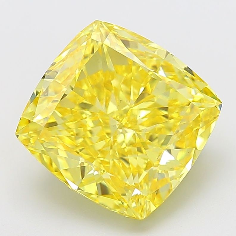 Loose Diamond - CUSHION MODIFIED 9.01ct Fancy Vivid Yellow VS1: Loose Diamond - CUSHION MODIFIED 9.01ct Fancy Vivid Yellow VS1 Source: This is a real non-mined Diamond that has been grown in a lab Shape: CUSHION MODIFIED Carats: 9.01 Color: Fancy Vivid Yellow Cert