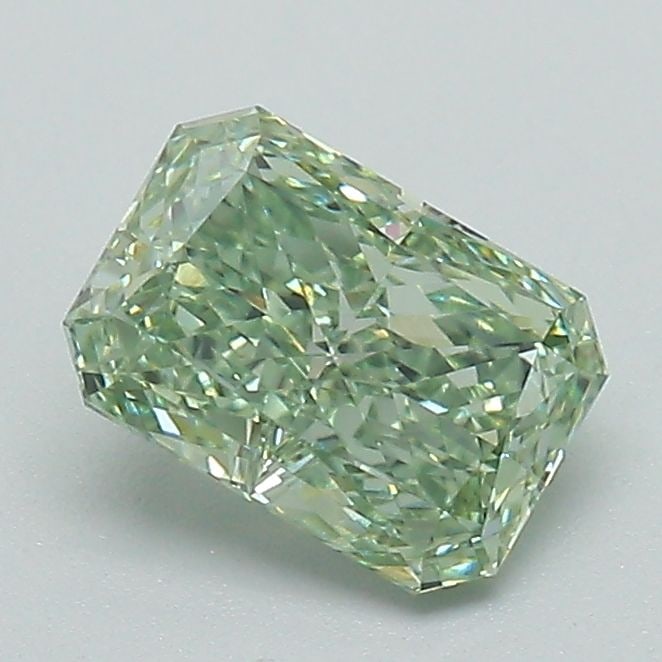 Loose Diamond - RADIANT 1.02ct Fancy Vivid Green VVS2: Loose Diamond - RADIANT 1.02ct Fancy Vivid Green VVS2 Source: This is a real non-mined Diamond that has been grown in a lab Shape: RADIANT Carats: 1.02 Color: Fancy Vivid Green Certification: IGI Vide