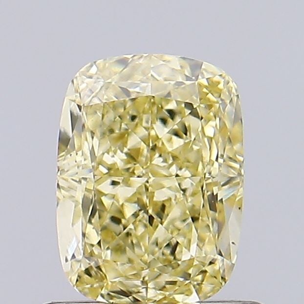 Loose Diamond - CUSHION MODIFIED 0.81ct Fancy Intense Yellow VS1: Loose Diamond - CUSHION MODIFIED 0.81ct Fancy Intense Yellow VS1 Source: This is a real non-mined Diamond that has been grown in a lab Shape: CUSHION MODIFIED Carats: 0.81 Color: Fancy Intense Yellow 