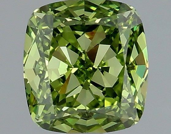 Loose Diamond - CUSHION MODIFIED 1.01ct Fancy Vivid Green VVS2: Loose Diamond - CUSHION MODIFIED 1.01ct Fancy Vivid Green VVS2 Source: This is a real non-mined Diamond that has been grown in a lab Shape: CUSHION MODIFIED Carats: 1.01 Color: Fancy Vivid Green Certi