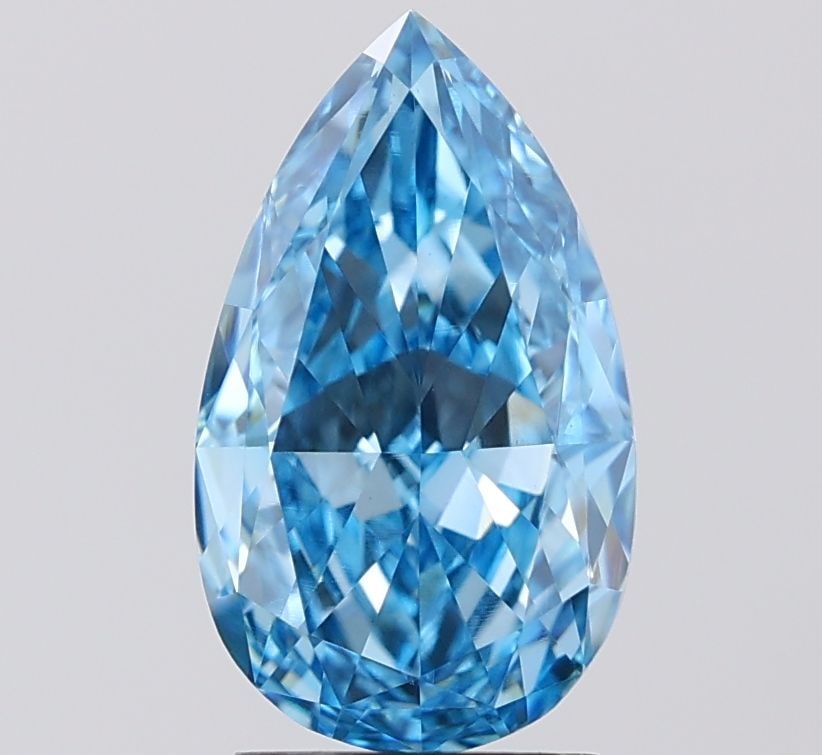 Loose Diamond - PEAR 2.71ct Fancy Vivid Blue VVS2: Loose Diamond - PEAR 2.71ct Fancy Vivid Blue VVS2 Source: This is a real non-mined Diamond that has been grown in a lab Shape: PEAR Carats: 2.71 Color: Fancy Vivid Blue Certification: IGI Additional i