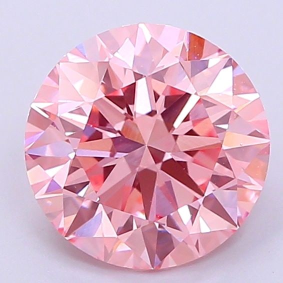 Ideal Loose Diamond - ROUND 2.01ct Fancy Vivid Pink VS1: Ideal Loose Diamond - ROUND 2.01ct Fancy Vivid Pink VS1 Source: This is a real non-mined Diamond that has been grown in a lab Shape: ROUND Carats: 2.01 Color: Fancy Vivid Pink Certification: IGI Video