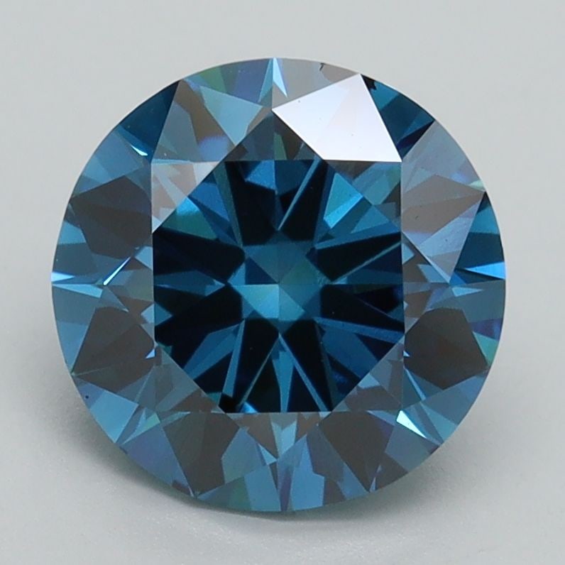 Ideal Loose Diamond - ROUND 2.3ct Fancy Vivid Blue SI1: Ideal Loose Diamond - ROUND 2.3ct Fancy Vivid Blue SI1 Source: This is a real non-mined Diamond that has been grown in a lab Shape: ROUND Carats: 2.3 Color: Fancy Vivid Blue Certification: IGI Video: