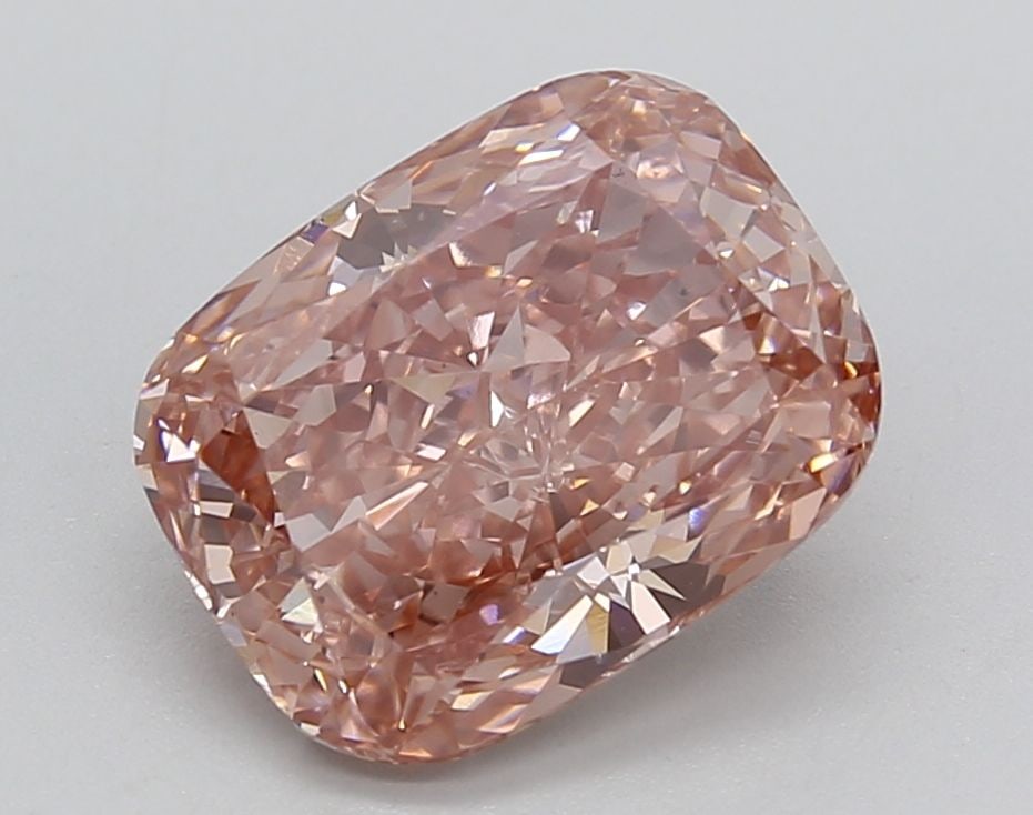 Loose Diamond - CUSHION BRILLIANT 3.29ct Fancy Brownish Pink VS2: Loose Diamond - CUSHION BRILLIANT 3.29ct Fancy Brownish Pink VS2 Source: This is a real non-mined Diamond that has been grown in a lab Shape: CUSHION BRILLIANT Carats: 3.29 Color: Fancy Brownish Pink 